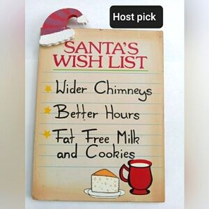 Wood sign decor. Christmas: Santa's Wish List.